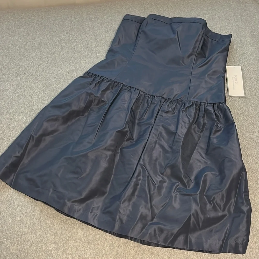 J. Crew Taffeta Mini Dress Size 8 Silk Strapless Hoco Cocktail Holiday Party